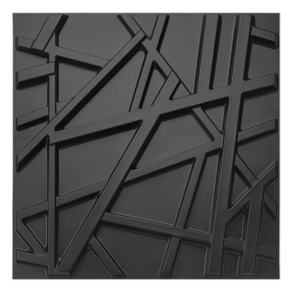 Art3d PVC Decorative Textures Black 3D Wall Panels for Interior Wall Dcor, Black Wall Decor,Pack of 12 Tiles 32 Sq ft A10045BK